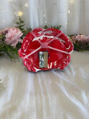 Tommy Bahama Melamine Crab Shape Salad Luncheon Plates Set of 4 9.5” x 7.25